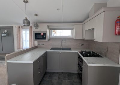 2026 Willerby Salisbury modern U-shaped kitchen and dining area